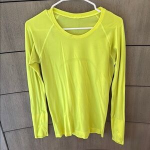 Lululemon Athletica Fitted Long Sleeve Tee in Yellow